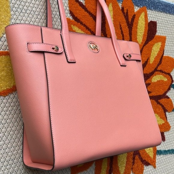 Michael Kors Carmen Large Leather NS Tote Sherbert - Picture 7 of 16